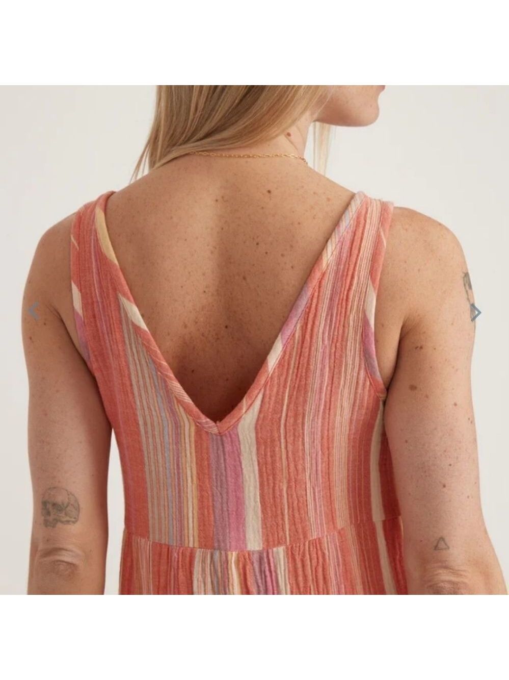 Marine layer Corinne Maxi Dress in Red Variegated Stripe - Picture 4 of 6